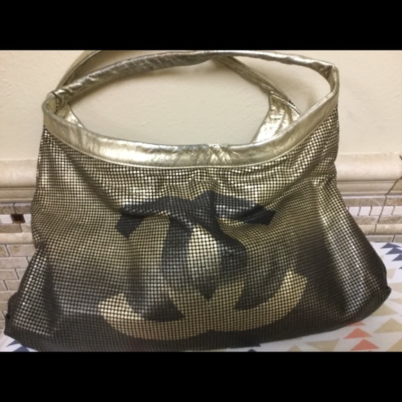 Chanel Ombre Gold Perforated Leather Hollywood CC Hobo Handbag Vintage (Trade) - Picture 8 of 15
